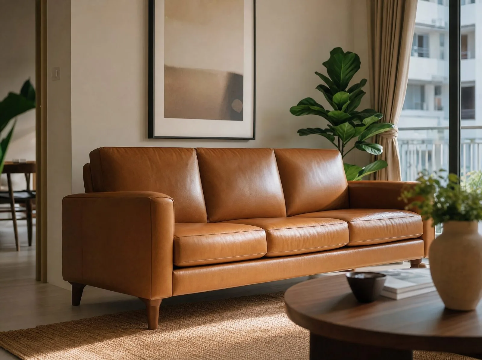 Leather sofa care in a Singapore home